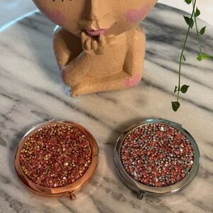 Compact Mirror Set Small Travel Magnifying Pocket Mirrors for Purse 2 Pieces